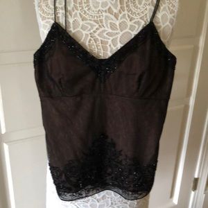 Chetta B beaded spaghetti strap top